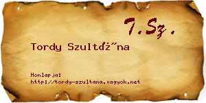 Tordy Szultána névjegykártya